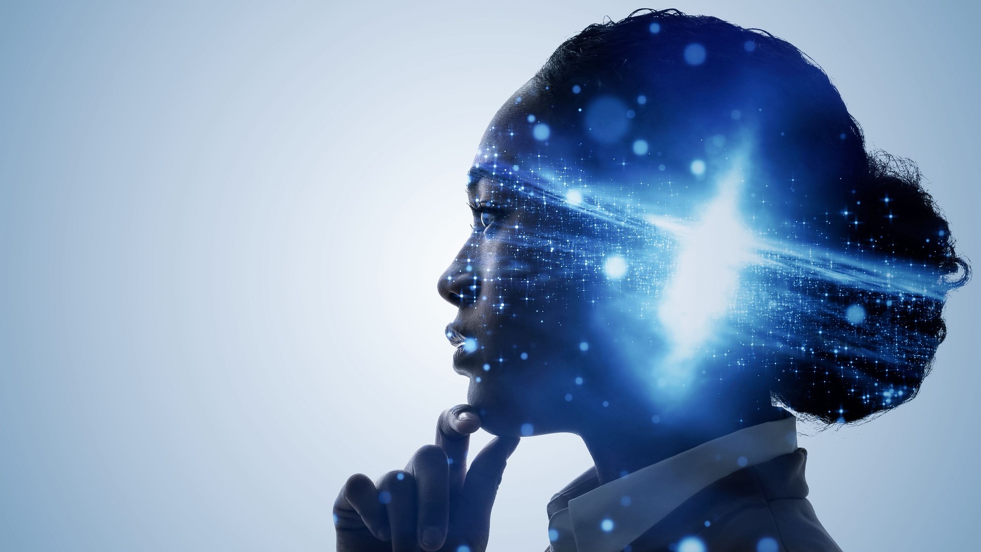 AI (Artificial Intelligence) concept. Deep learning. Mindfulness. Psychology.